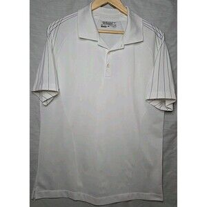 Nike Golf Tour Performance Dri Fit Polo Shirt, Men's Sz Lg, White W/ Stripes